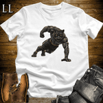 Gym Beast Black Tiger Pushup White | Gym Strength Tee