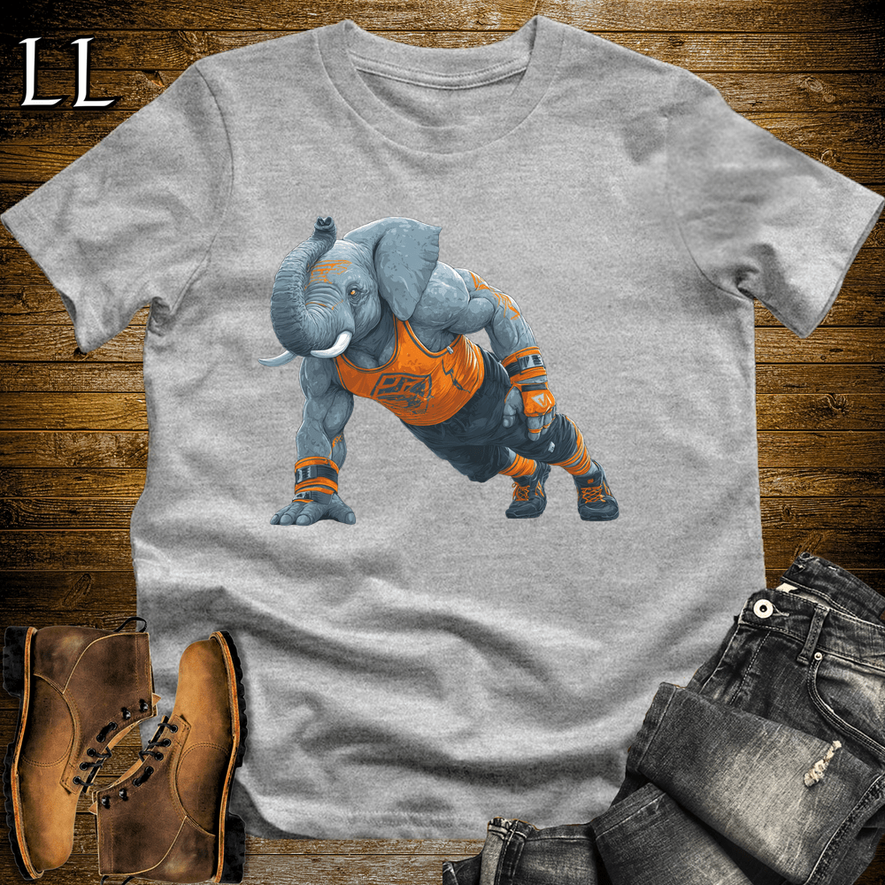 Gym Beast Pushup Orange Elephant - Sport Grey - LegacyLayers