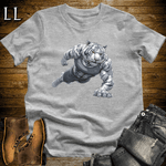 Gym Beast Pushup Siberian Tiger Sport Grey | Strength Tee