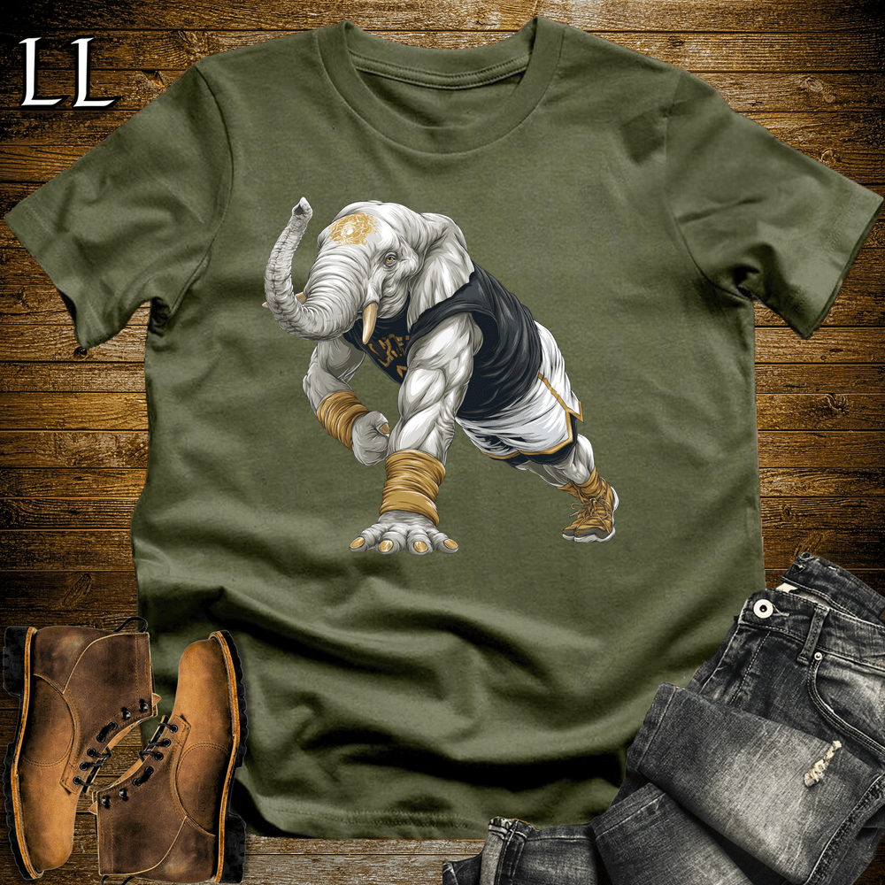 Gym Beast Pushup White Elephant Military Green | Pushup White Elephant Gym Beast Tee