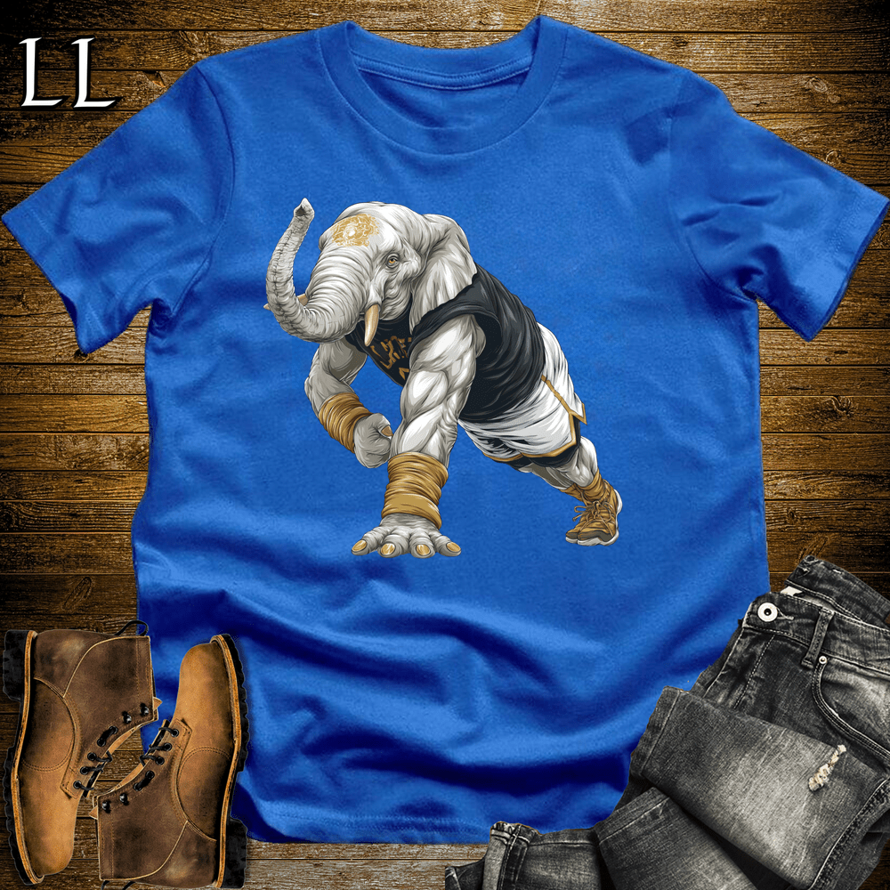Gym Beast Pushup White Elephant Royal Blue | Pushup White Elephant Gym Beast Tee
