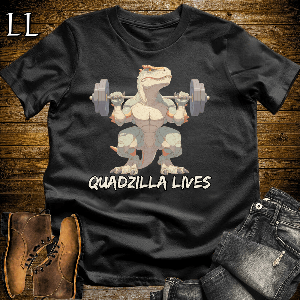 Gym Beast Quadzilla Lives Black | Leg Day Shirt