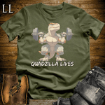 Gym Beast Quadzilla Lives Military Green | Leg Day Shirt