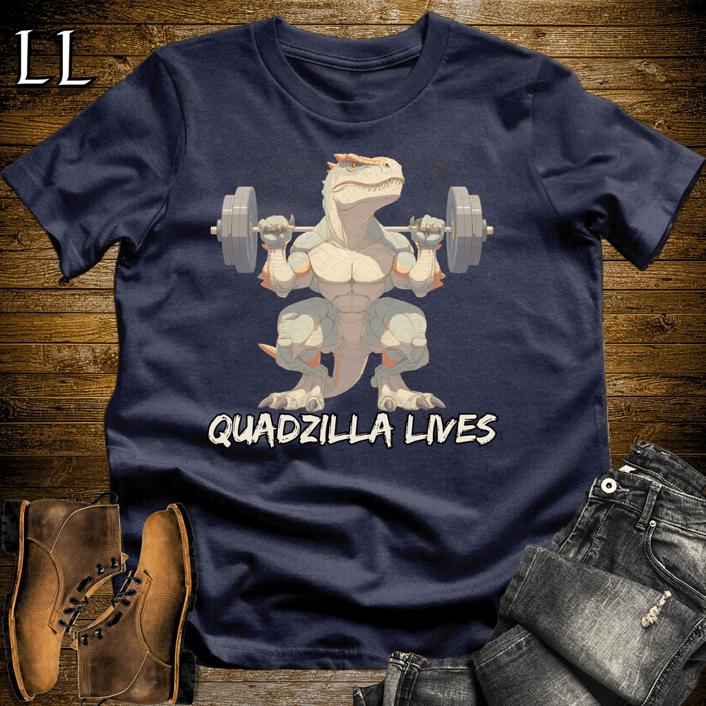 Gym Beast Quadzilla Lives Navy | Leg Day Shirt