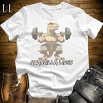 Gym Beast Quadzilla Lives White | Leg Day Shirt