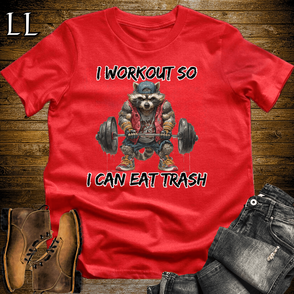 Gym Beast Racoon Workout Red | Funny Gym Tee