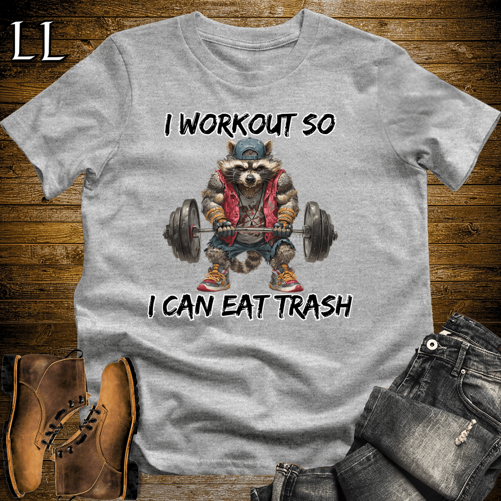 Gym Beast Racoon Workout Sport Grey | Funny Gym Tee
