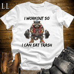Gym Beast Racoon Workout White | Funny Gym Tee