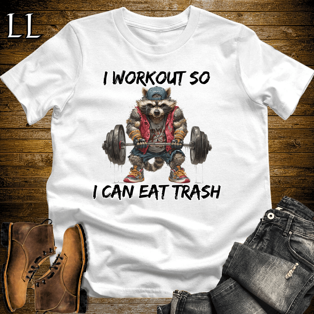 Gym Beast Racoon Workout White | Funny Gym Tee
