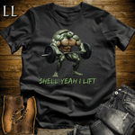 Gym Beast Shell Yeah I Lift Black | Funny Gym Quote Tee