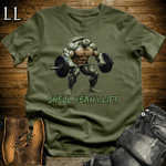 Gym Beast Shell Yeah I Lift Military Green | Funny Gym Quote Tee