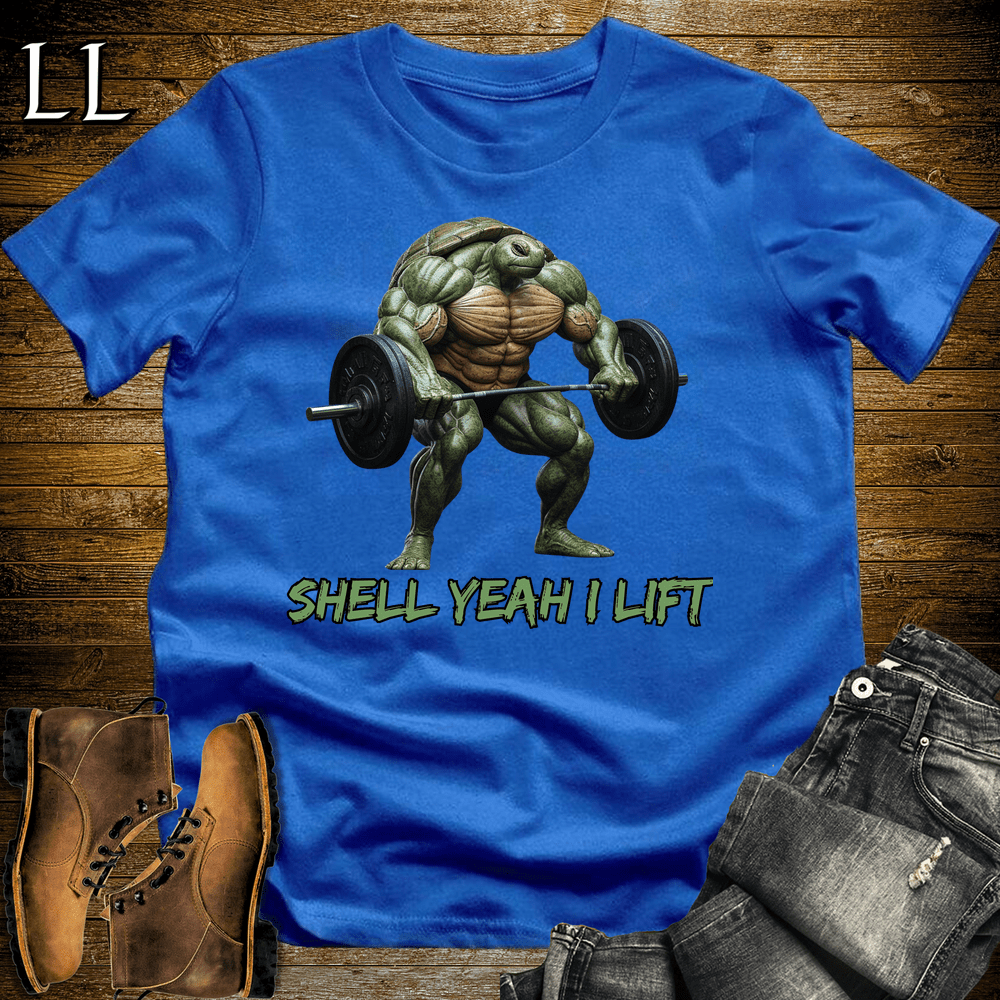 Gym Beast Shell Yeah I Lift Royal Blue | Funny Gym Quote Tee