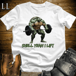 Gym Beast Shell Yeah I Lift White | Funny Gym Quote Tee