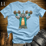 Gym Beast Shoulder Press Aqua Elephant Light Blue | Elephant Gym Shirt