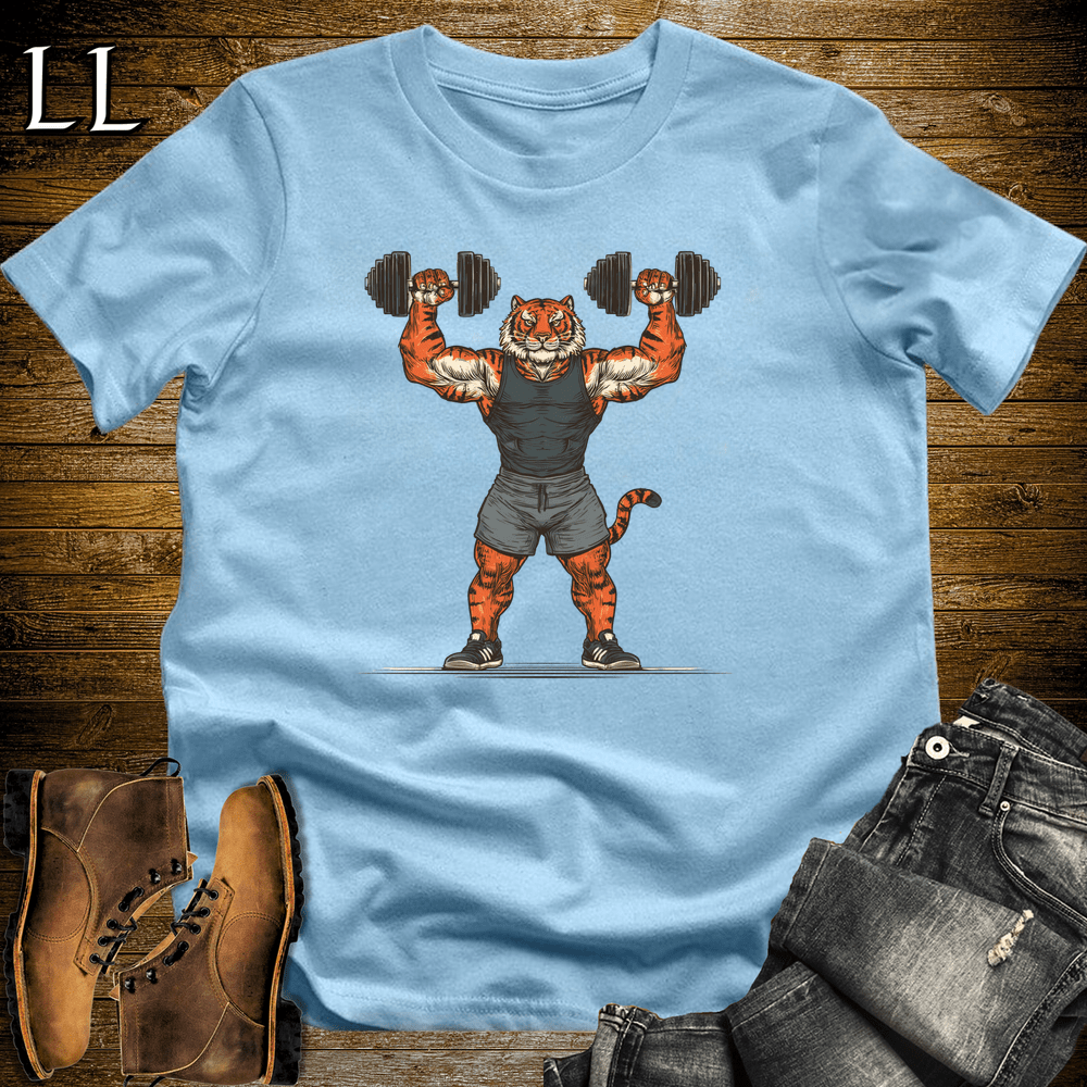 Gym Beast Shoulder Press Bengal Tiger - Light Blue - LegacyLayers