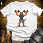 Gym Beast Shoulder Press Bengal Tiger White | Tiger Gym Shirt