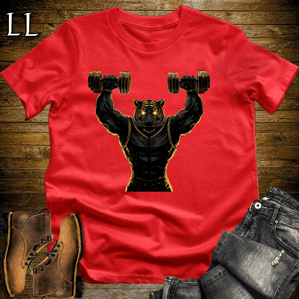 Gym Beast Black Tiger Red | Shoulder Press Tee