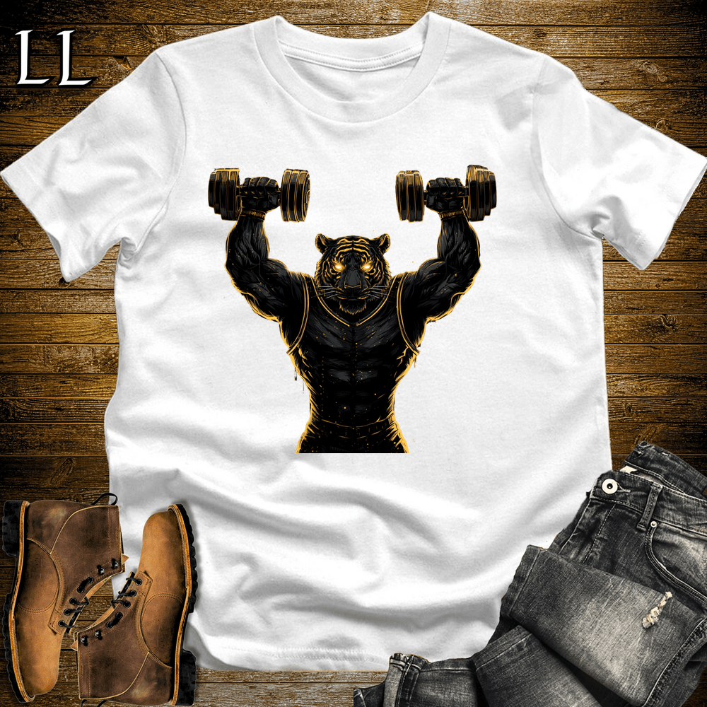 Gym Beast Black Tiger White | Shoulder Press Tee