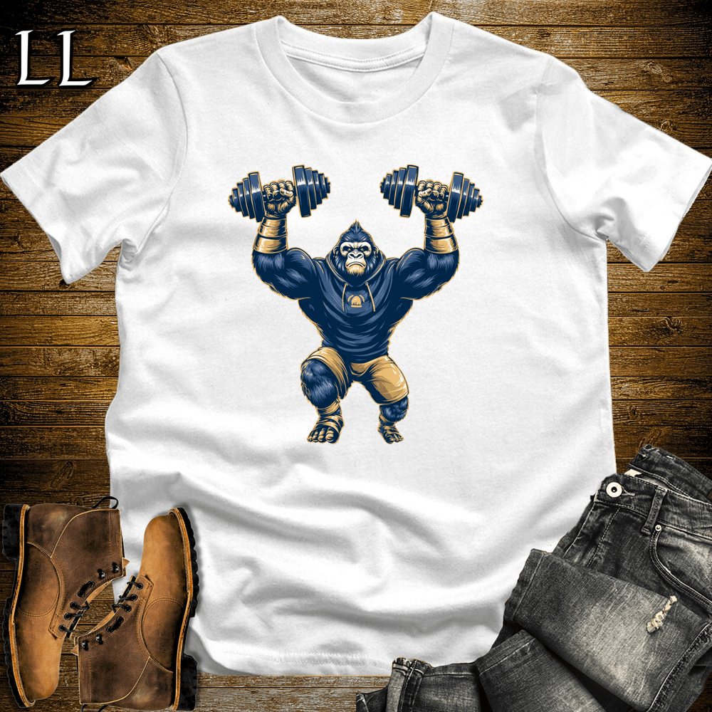 Gym Beast Shoulder Press Navy Gorilla - White - LegacyLayers