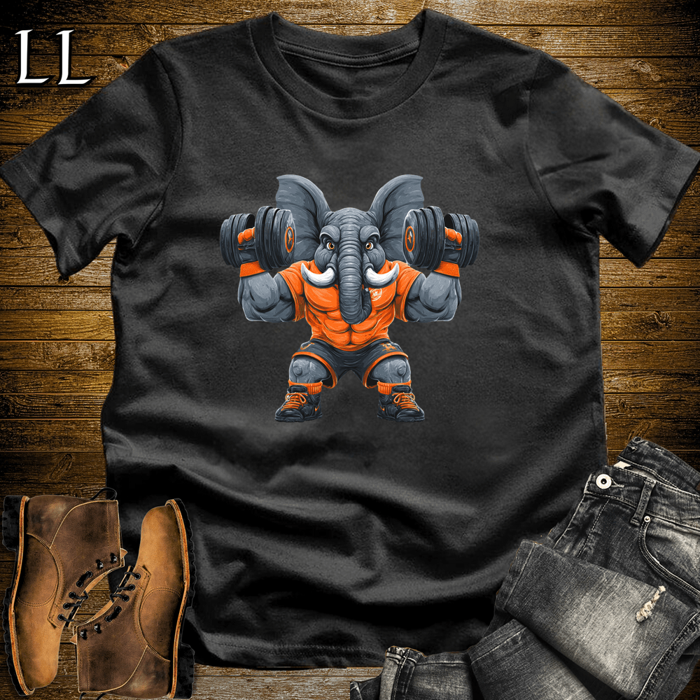 Gym Beast Orange Elephant Black | Shoulder Press Tee
