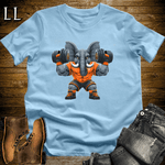Gym Beast Orange Elephant Light Blue | Shoulder Press Tee