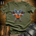 Gym Beast Orange Elephant Military Green | Shoulder Press Tee