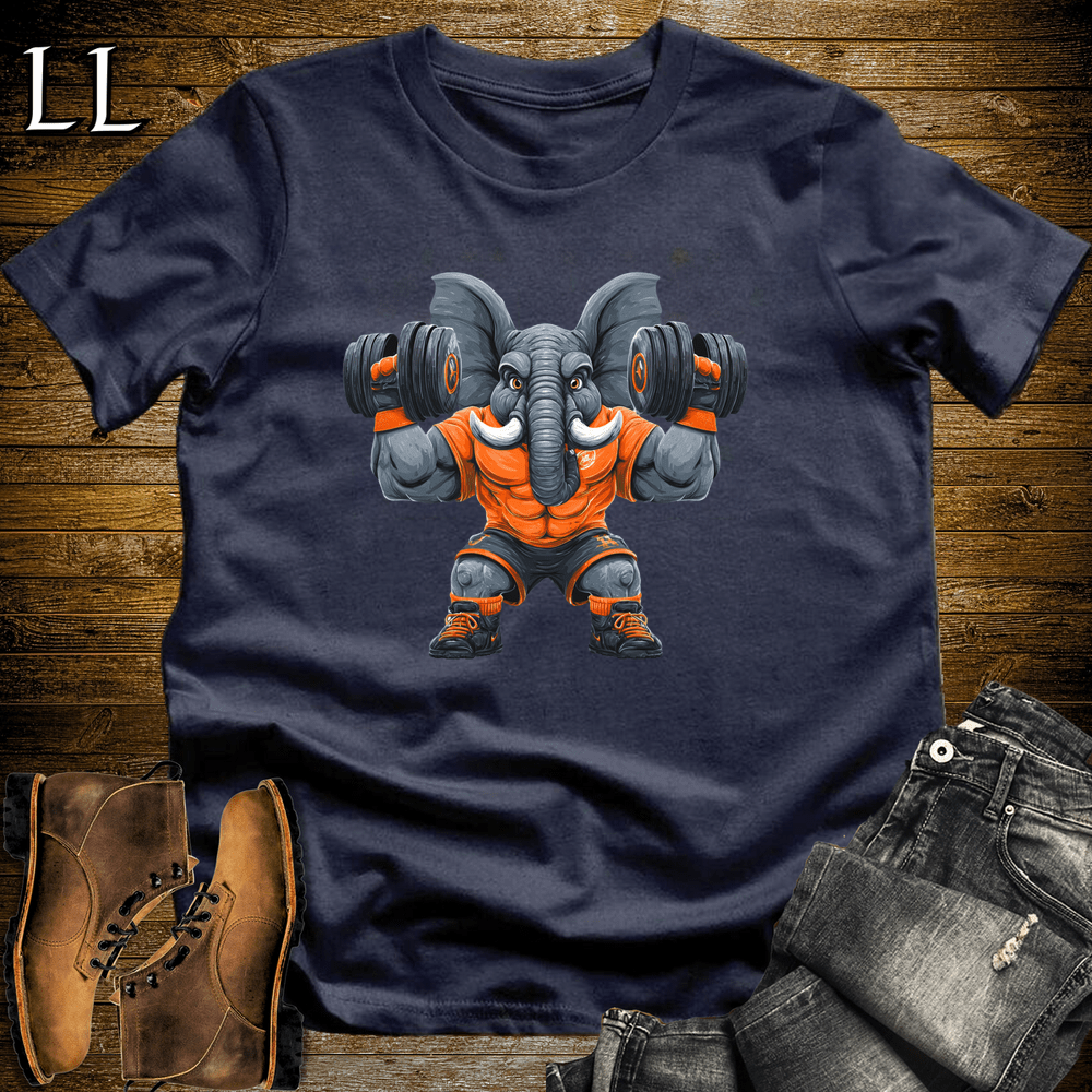 Gym Beast Orange Elephant Navy | Shoulder Press Tee