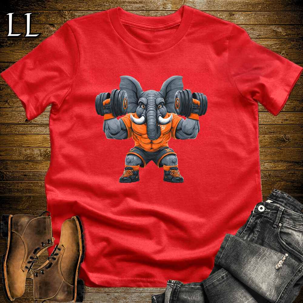 Gym Beast Orange Elephant Red | Shoulder Press Tee