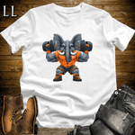 Gym Beast Orange Elephant White | Shoulder Press Tee