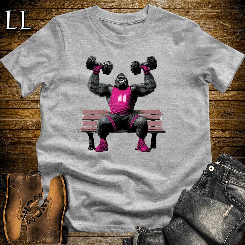 Gym Beast Shoulder Press Pink Gorilla Sport Grey | Lift Tee