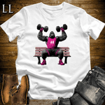 Gym Beast Shoulder Press Pink Gorilla White | Lift Tee