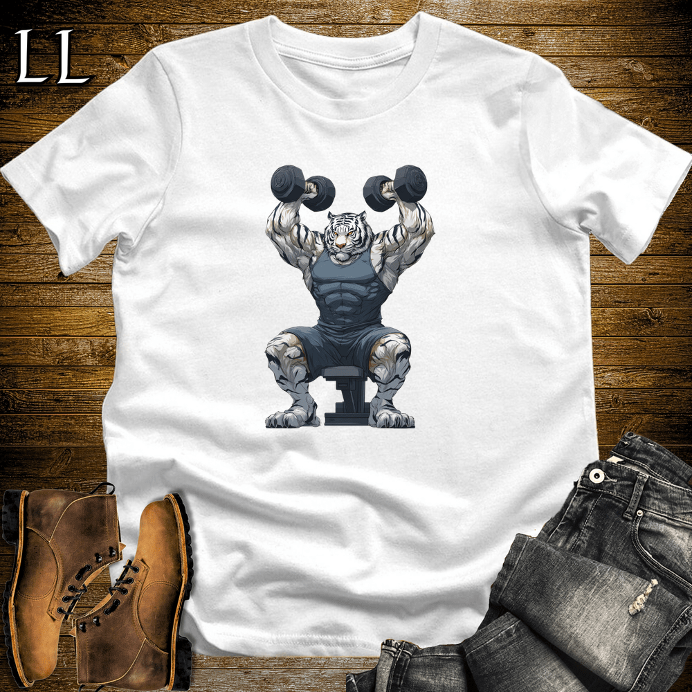 Gym Beast Shoulder Press Siberian Tiger - White - LegacyLayers