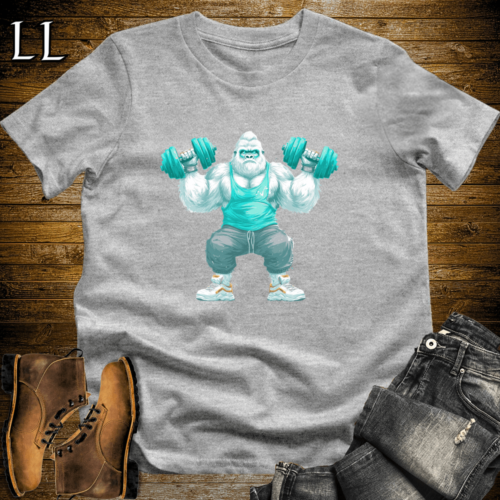 Shoulder Press White Gorilla Sport Grey | Gym Beast Tee