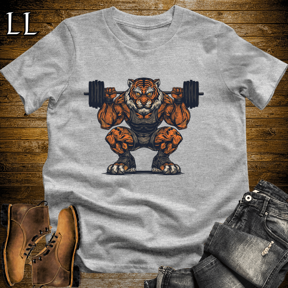Squat Bengal Tiger Sport Grey | Gym Beast Gift Tee