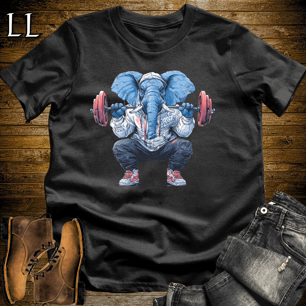 Squat Blue Elephant Black | Gym Beast Gift Tee