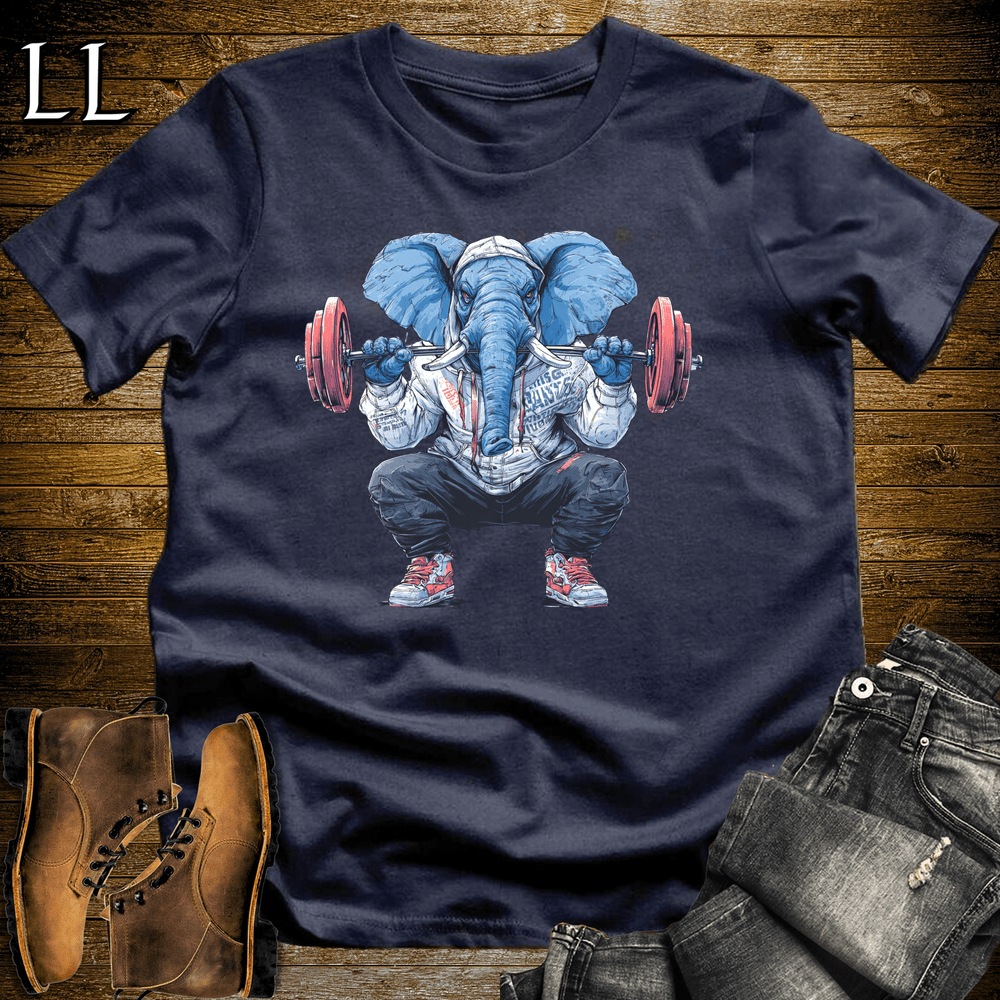 Squat Blue Elephant Navy | Gym Beast Gift Tee