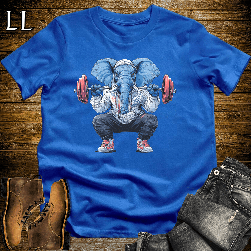 Squat Blue Elephant Royal | Gym Beast Gift Tee