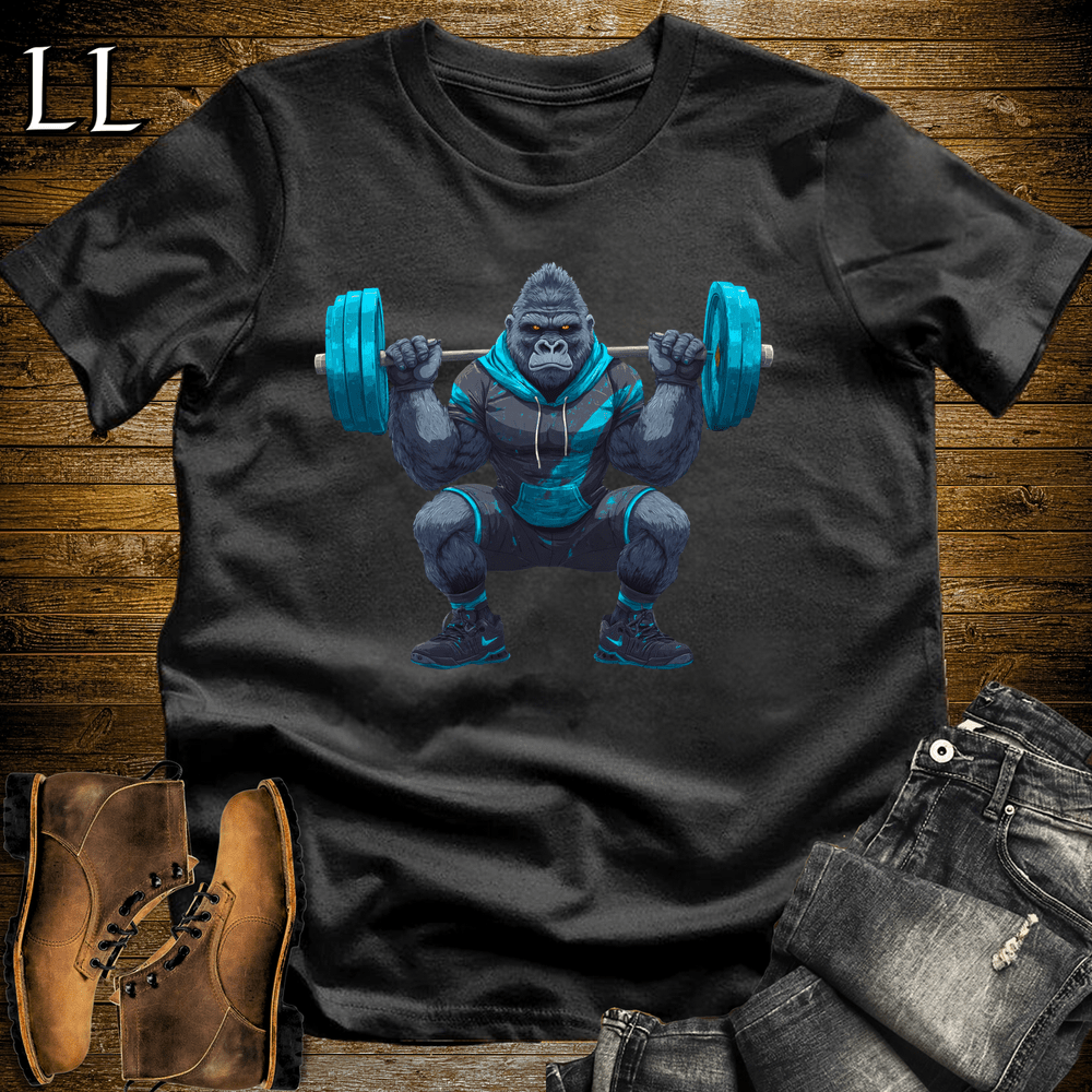 Squat Blue Gorilla Black | Gym Beast Gift Tee