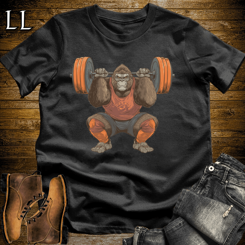 Squat Brown Gorilla Black | Gym Beast Gift Tee