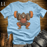 Squat Brown Gorilla Light Blue | Gym Beast Gift Tee