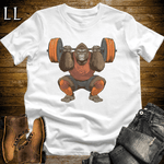Squat Brown Gorilla White | Gym Beast Gift Tee