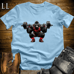 Squat Red Gorilla Light Blue | Gym Beast Gift Tee