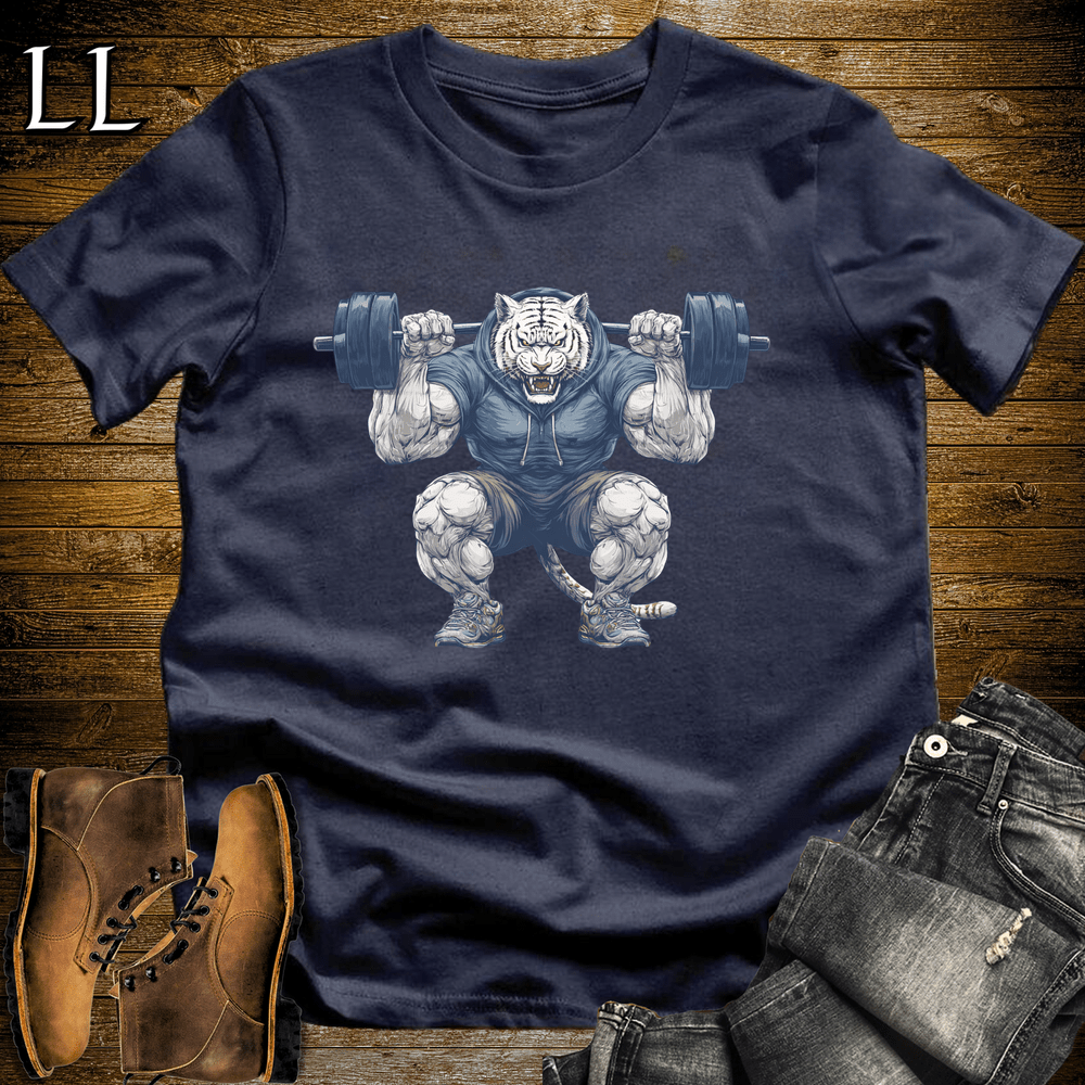 Squat Siberian Tiger Navy | Gym Beast Gift Tee
