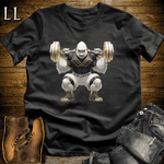 Gym Beast Squat White Gorilla Black | Leg Day Tee