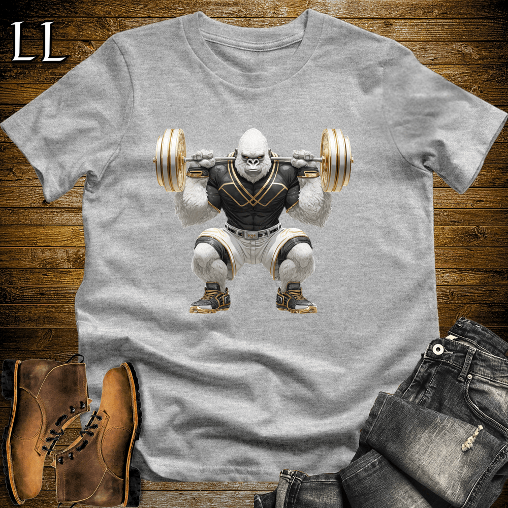 Gym Beast Squat White Gorilla Sport Grey | Leg Day Tee