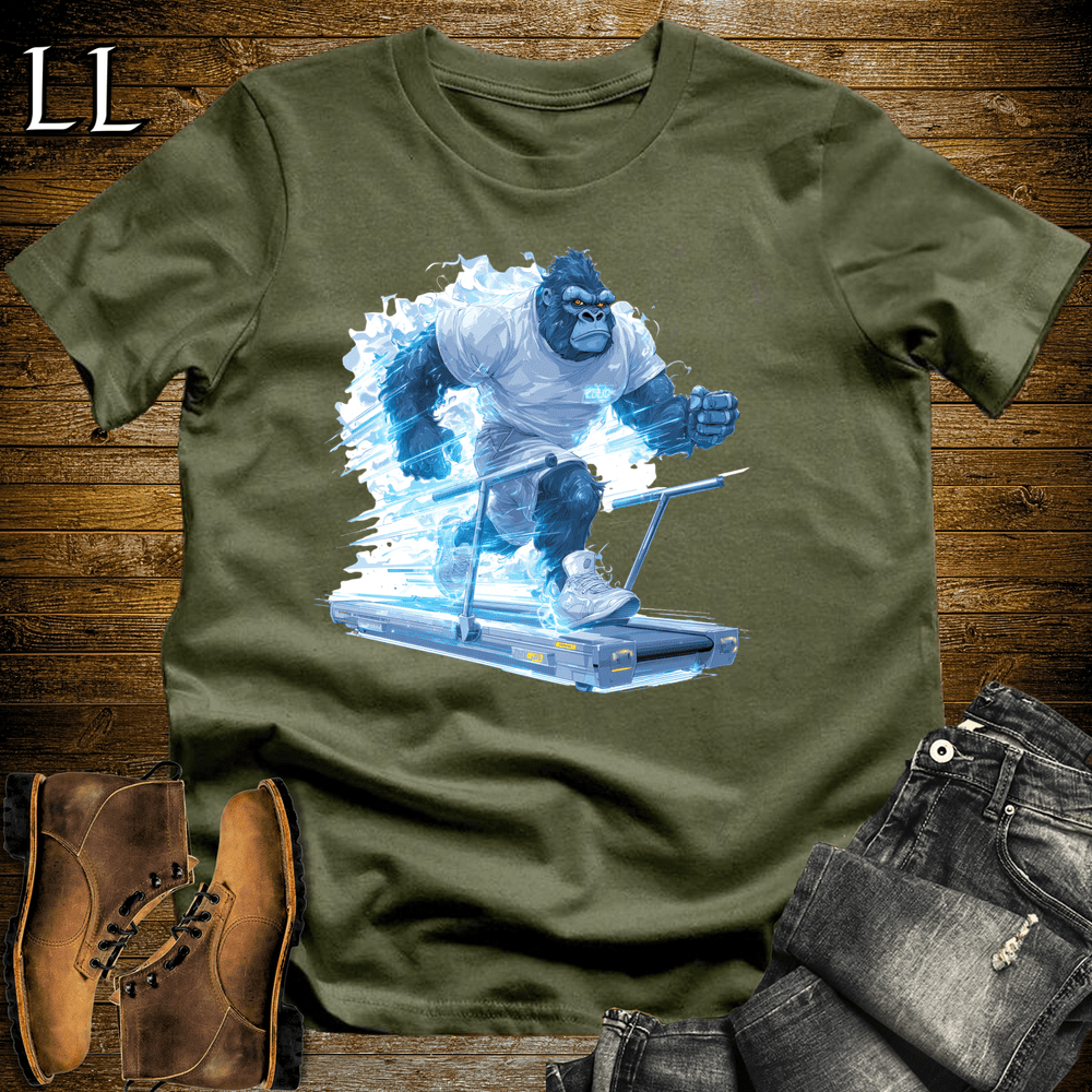 Gym Beast Treadmill Blue Gorilla Military Green | Cardio Tee