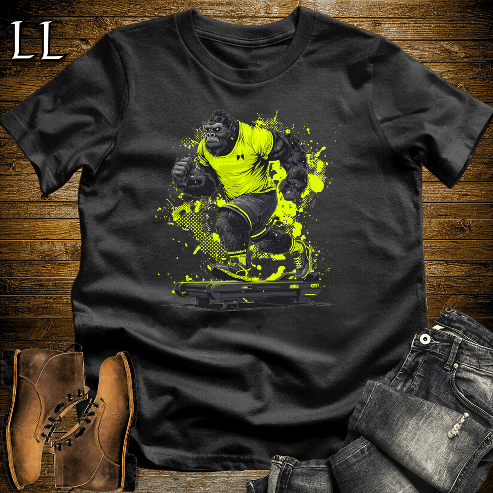 Gym Beast Treadmill Green Gorilla Black | Runner Tee