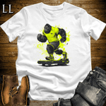 Gym Beast Treadmill Green Gorilla White | Runner Tee
