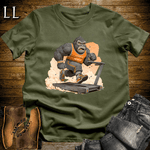 Gym Beast Treadmill Orange Gorilla Military Green | Cardio Tee