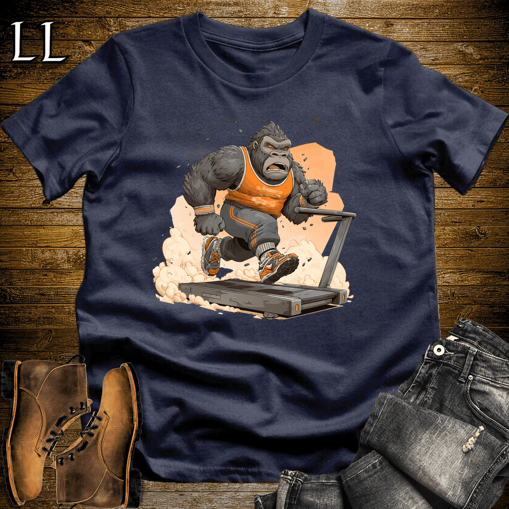 Gym Beast Treadmill Orange Gorilla Navy | Cardio Tee